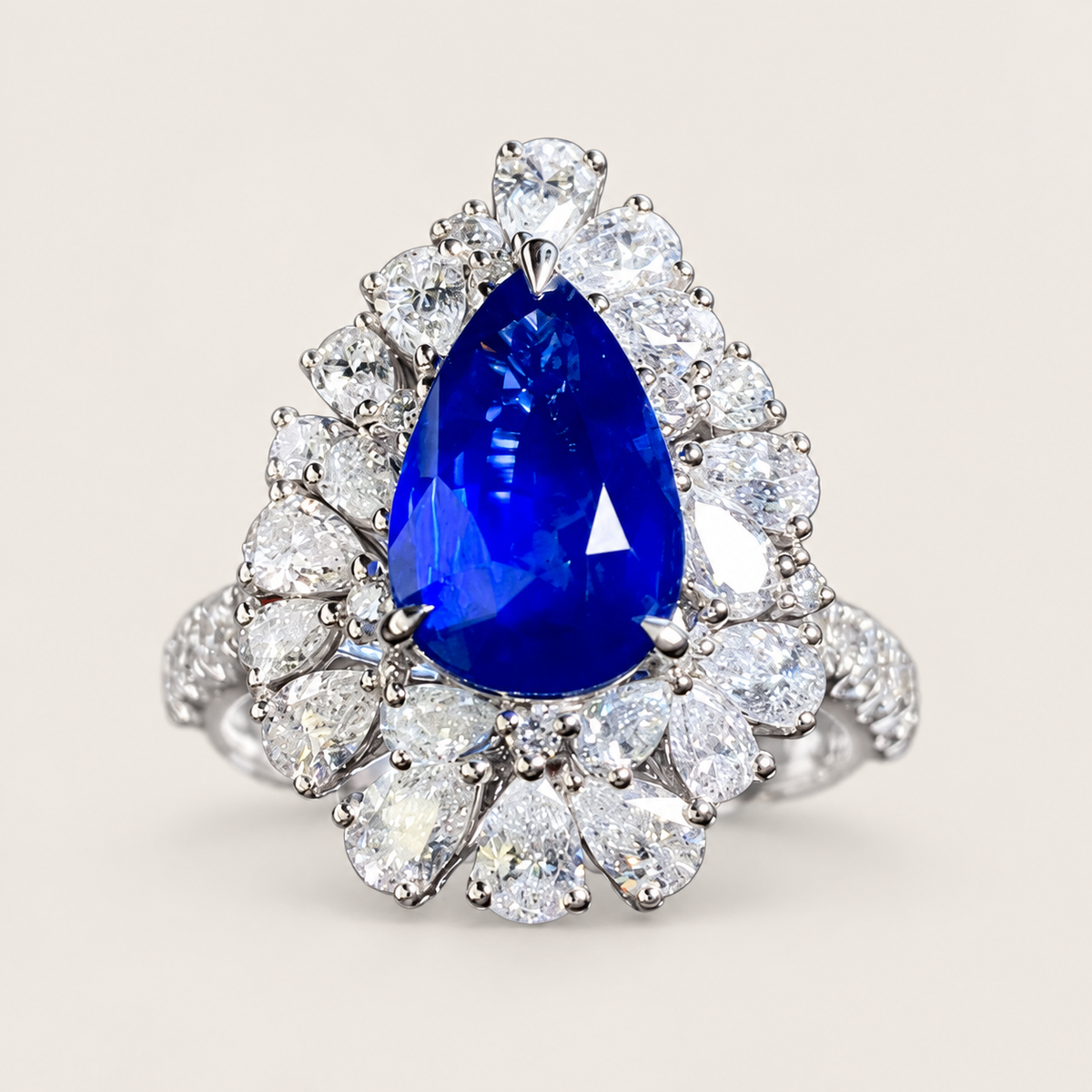 2.54 Carat GRS Certified No-Heat Royal Blue Ceylon Sapphire and Diamond Ring