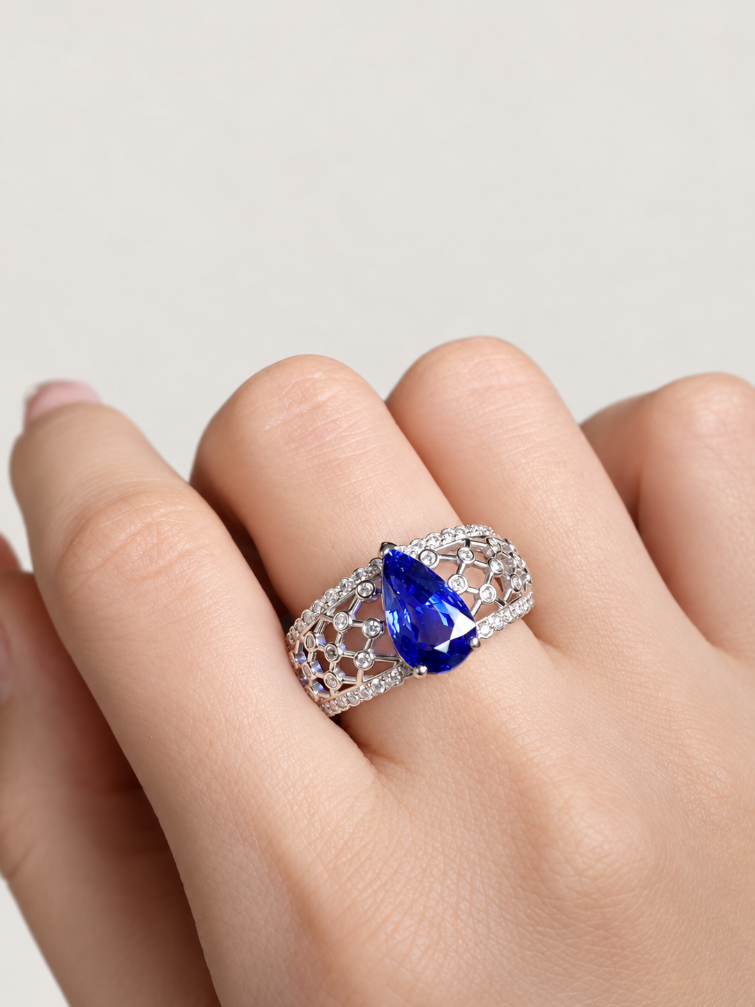 3.00 CT Sri Lankan Royal Blue Sapphire and Diamond Ring