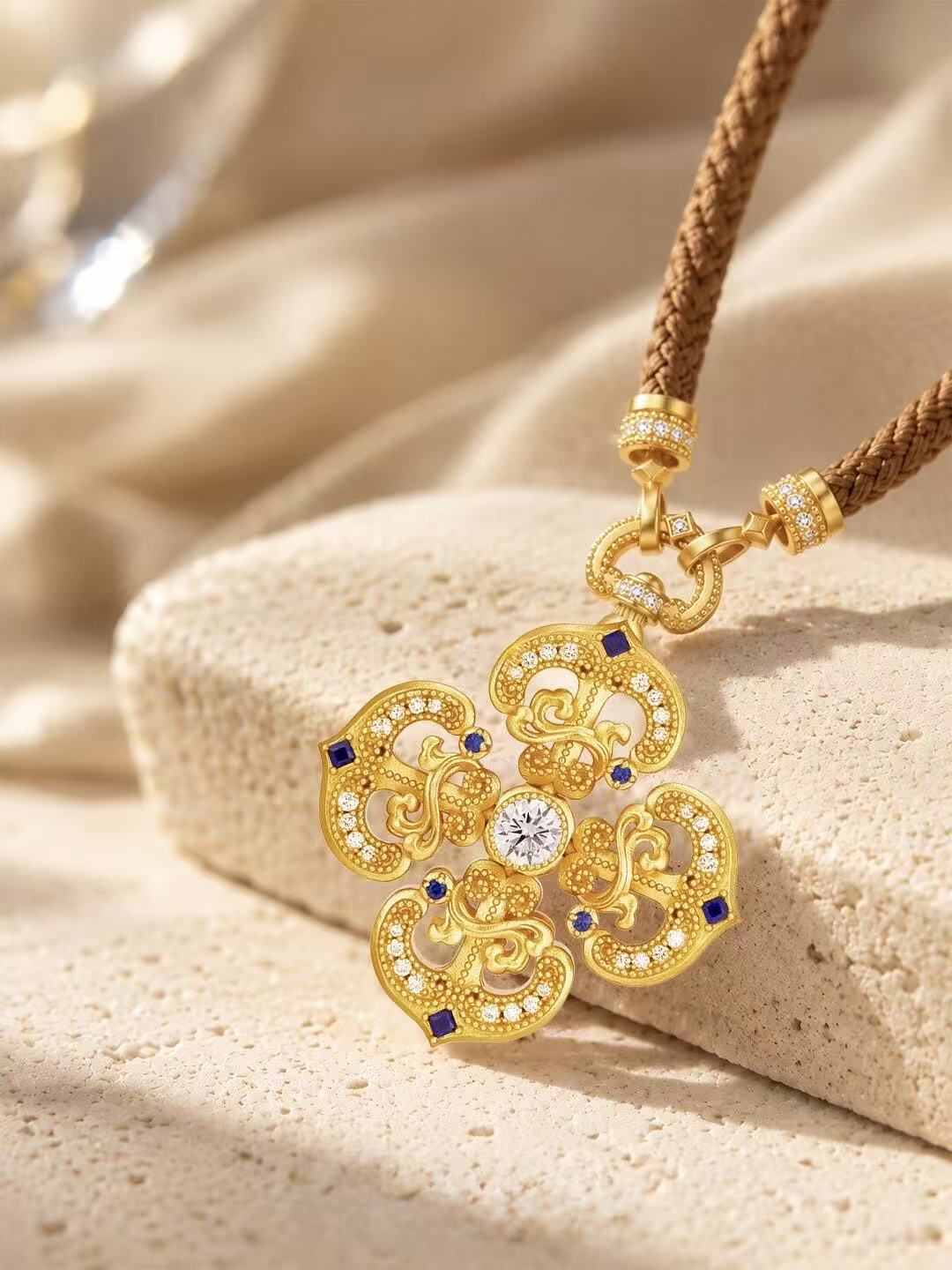 Golden Anchor Blessing Necklace