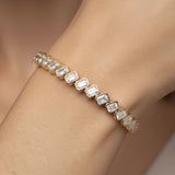 L0167B-EM-3 yellow tone bracelet worn view