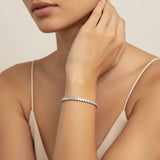 L0167B-EM-3 white tone bracelet worn view
