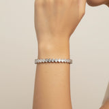 L0167B-EM-3 white tone bracelet worn view