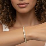 L0167B-EM-3 yellow tone bracelet worn view