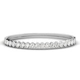 L0167B-EM-3 silver tone bracelet — full view