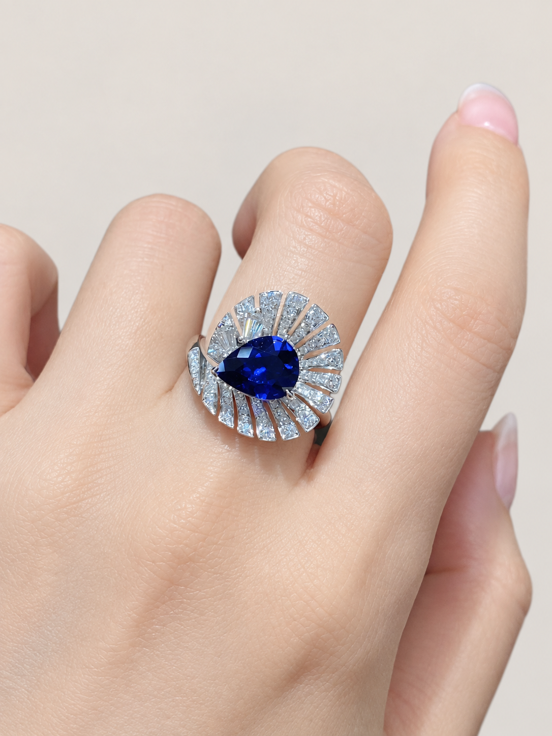 2.08 Carat No-Heat Royal Blue Sapphire and Diamond Ring
