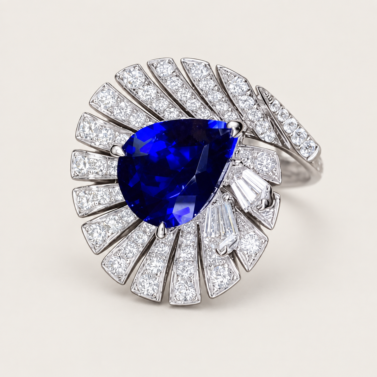 2.08 Carat No-Heat Royal Blue Sapphire and Diamond Ring