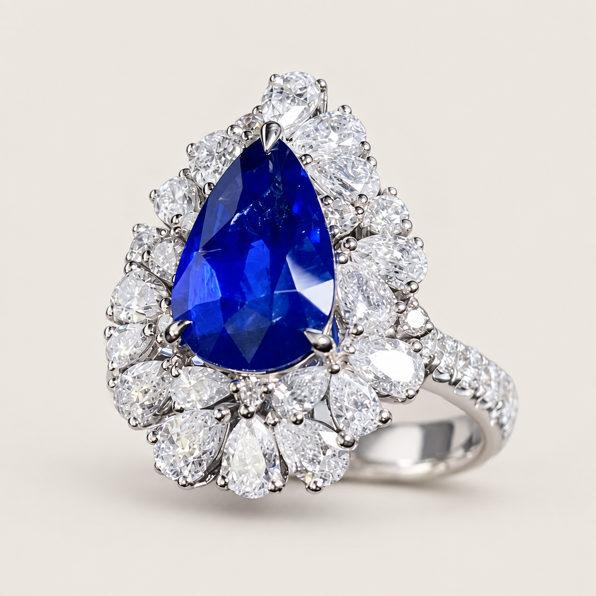 2.54 Carat GRS Certified No-Heat Royal Blue Ceylon Sapphire and Diamond Ring