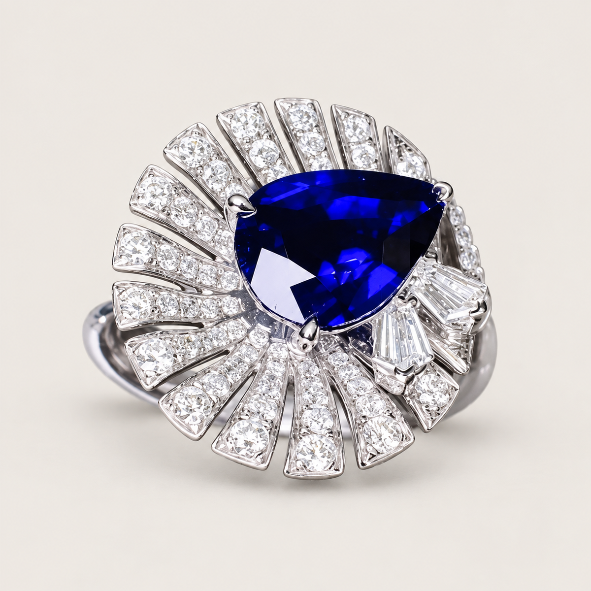 2.08 Carat No-Heat Royal Blue Sapphire and Diamond Ring