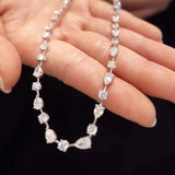 12ct Mixed Shape Diamond Tennis Necklace in 18k White Gold