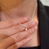 Fancy Shape Drop Diamond Necklace in 18k White Gold